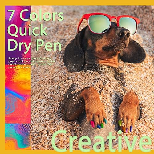 7 צבעים כלב לק-מהיר יבש, שאינו רעיל / ורוד | אדום, סגול, צהוב, ירוק, לבן, כחול | כלב לק עט